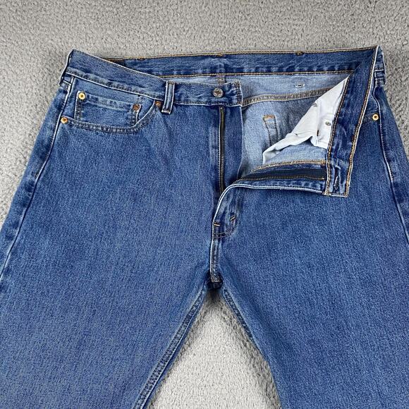 Levi's 505 Regular Straight Fit Jeans Men's 40x32 Denim Wash Wash - Picture 1 of 11